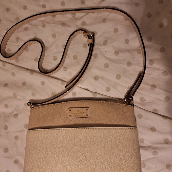 Kate Spade New York Beige Pebbled Leather Crossbody Bag – Adjustable Strap - Picture 2 of 4
